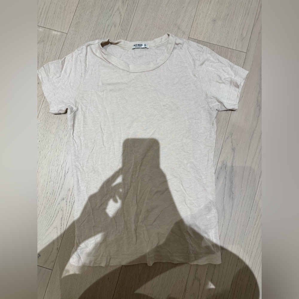 Buck Mason Jersey Slim Crew in Beige